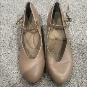Beige Mary Jane Flats